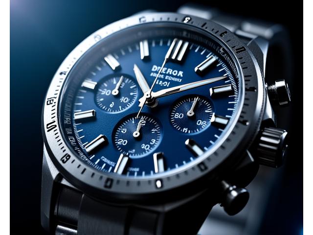 Sporty Chronograph Watch with blue dial and sub-dials