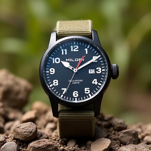 Field Explorer 40mm Quartz watch with green canvas strap