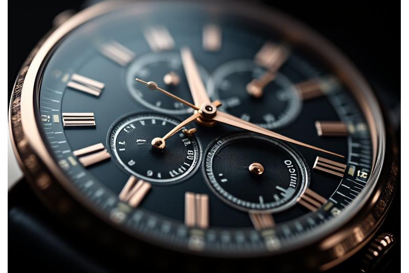 Close-up of a sophisticated chronometer watch face on a dark background, representing product information accuracy.
